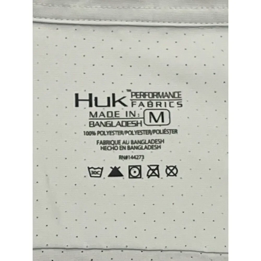 Huk Performance Fishing Shirt Men’s M Gray Long Sleeve Vented Mesh Lined